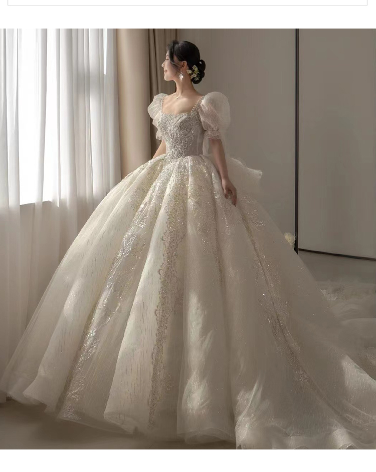 Ball Gown Wedding Dresses 2022 Lace Appliques Sequins Sparkly Beading ...