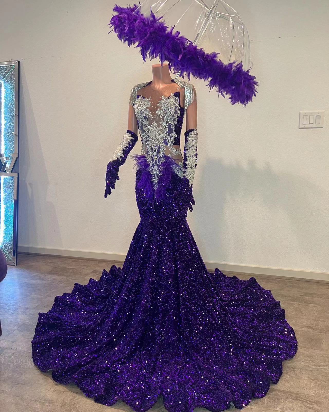 Glittering sequins mermaid prom dress glittering evening dress      fg6590 main image 1