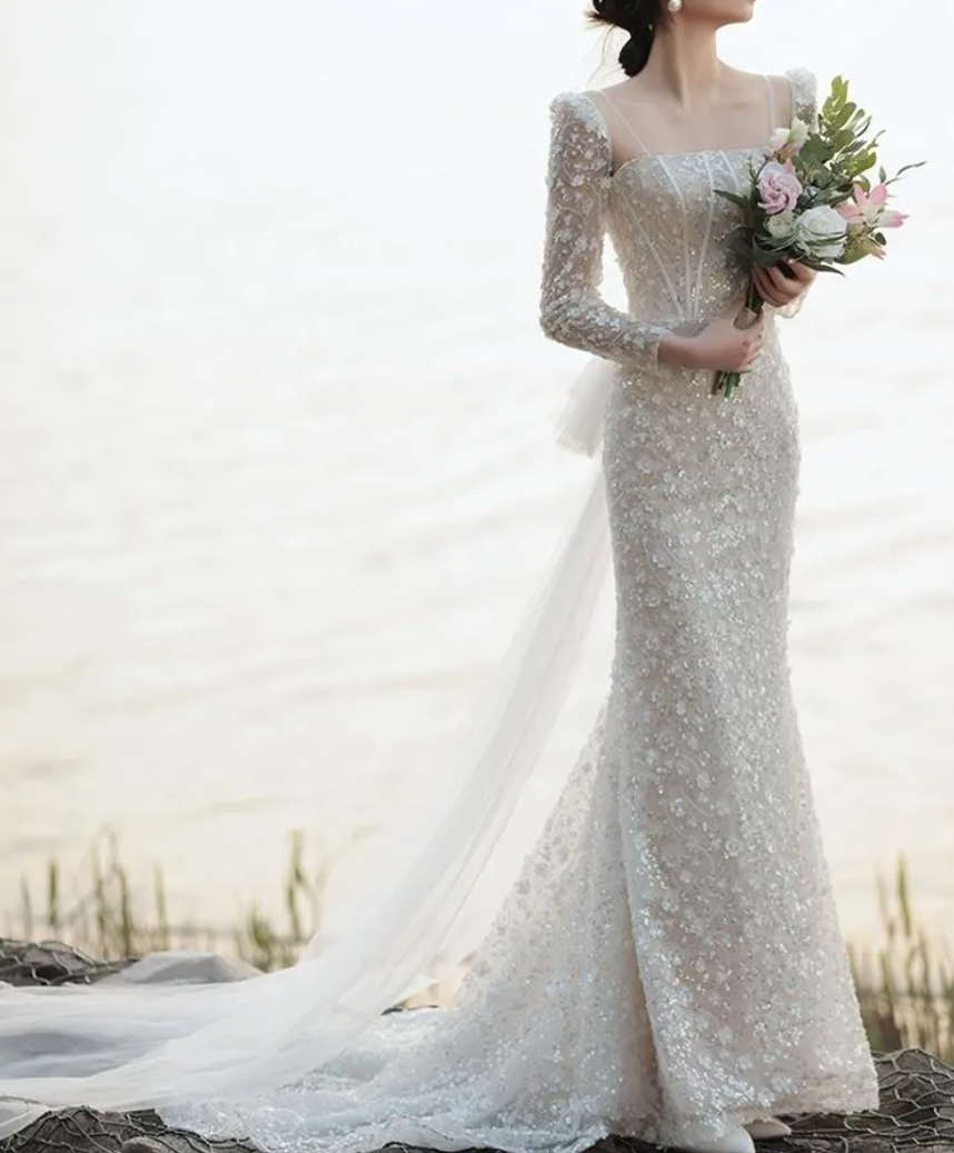 Strapless Floral Mermaid Sparkly Gold Long Mother of the Bride Dress with Sequins